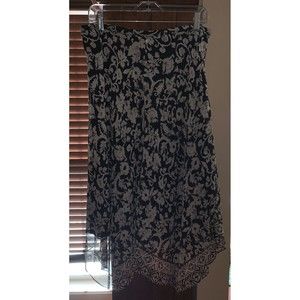 Charter Club Women's Silk Floral Black White Skirt Size 12